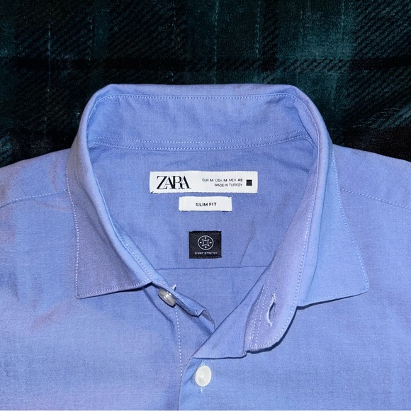 Zara Men’s Dress Shirt, Size M Slim Fit, 4 Way Stretch - Picture 2 of 3